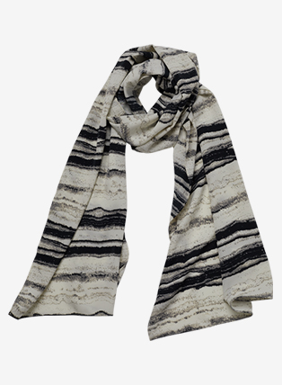 Monochrome Marble Black & White Light Scarf