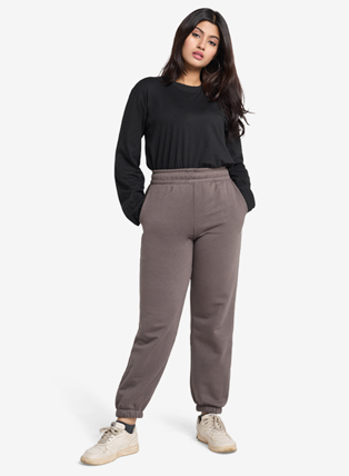 High-waisted Joggers - Charcoal Grey