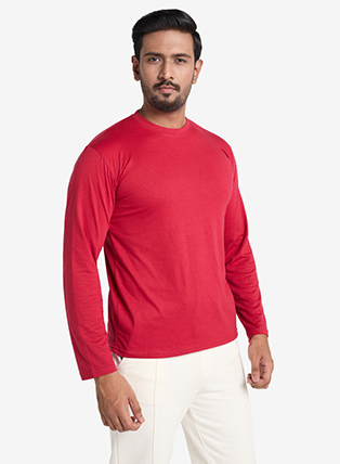 Long Sleeve T-shirt in Deep Red (Unisex)