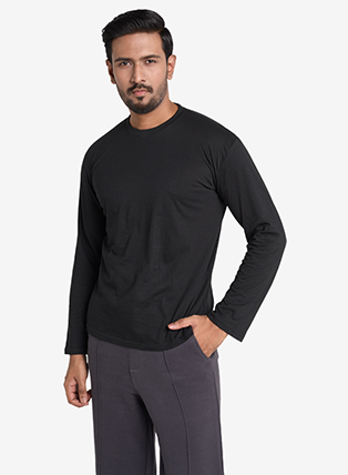 Long Sleeve T-shirt in Black (Unisex)