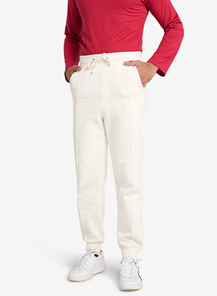 Smart Pleated Joggers - Ecru