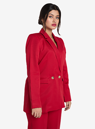 Premium Scarlet Red Double Breast Blazer