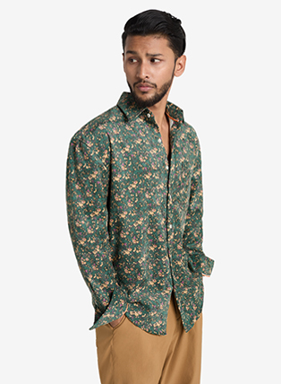 Vintage Floral Corduroy Shirt