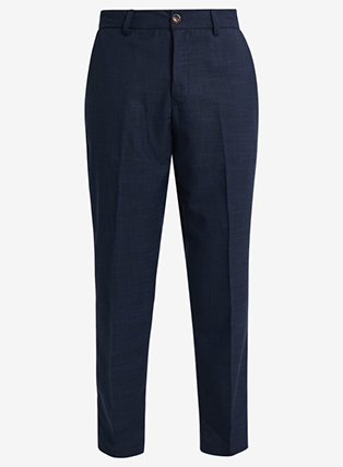 Premium Navy Textured Formal Trousers