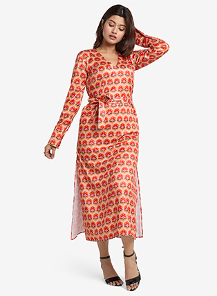 MAHAL Peachy Pop Retro Midi Dress