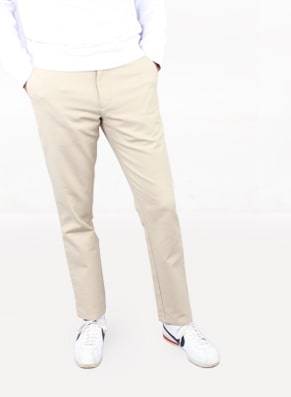 Slim-Fit Khaki Chino Trousers