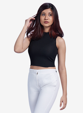 Strides Ribbed Sleeveless Racer Neck Top - Glitter Black