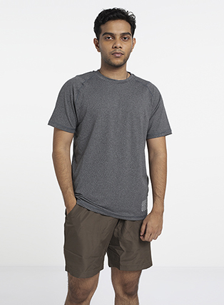 ENSO Grey half-sleeve sports top