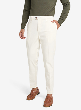 Slim-Stretch Chino Trousers in White