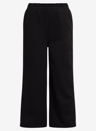Black Wide Leg High-Waist Joggers