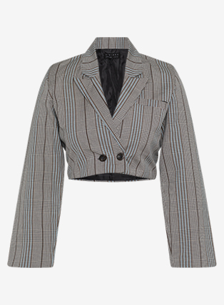Glen Check Cropped Blazer