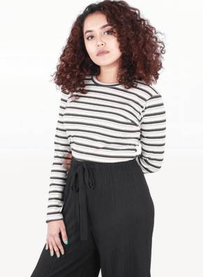 SCO Striped Rib Top in Green