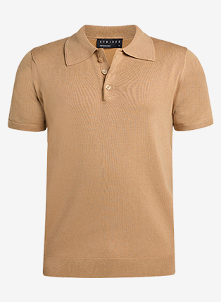 Signature Premium Knit Polo - Beige