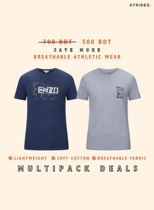 Enzo Classic Grey Tee (Grey & Navy)