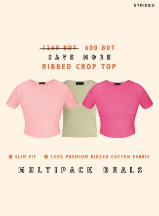 Strides Ribbed Crop Top (Sangria Sunset, Lime Green, First Blush)