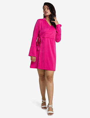 Unapologetically Pink Wrap Dress