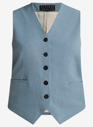 Premium Tailored Houndstooth Waistcoat in Airforce Blue