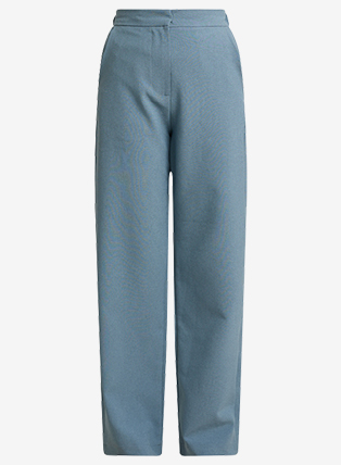 Premium Tailored Houndstooth Trousers in Airforce Blue