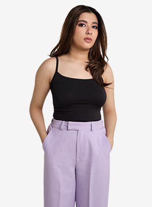 Ultra-Stretch Strappy Black Sleeveless Top