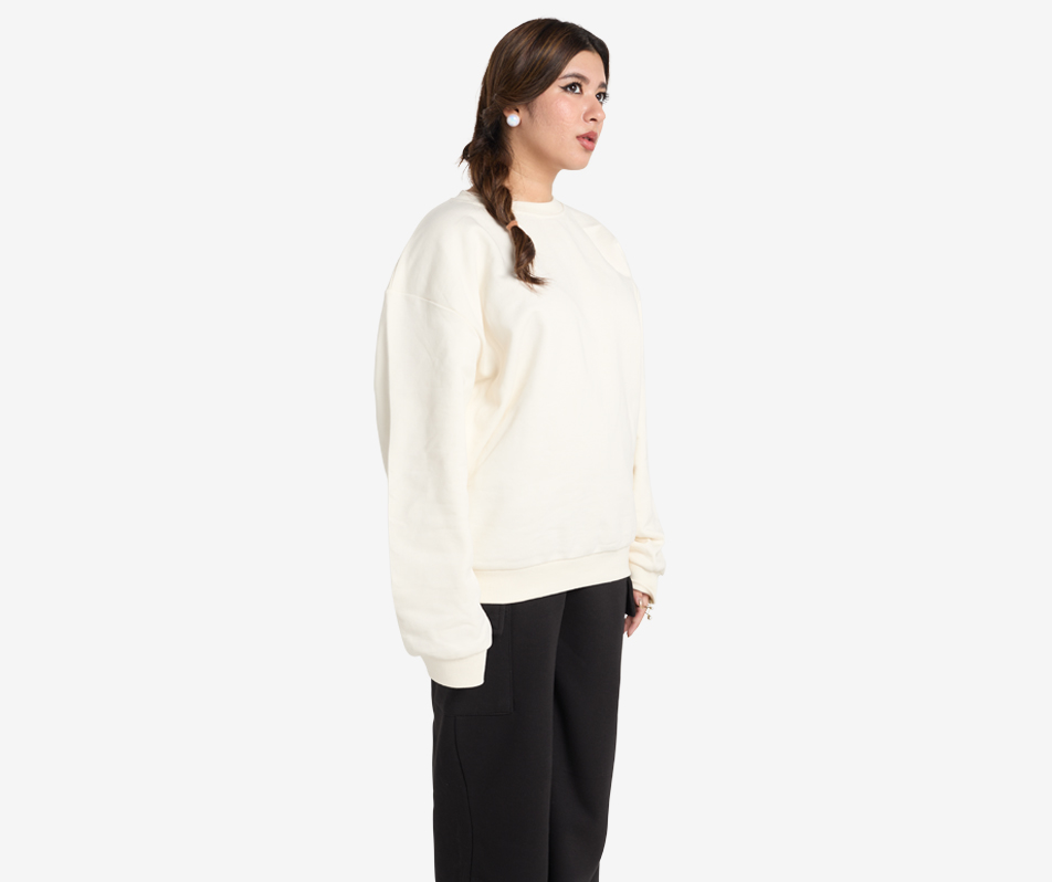 Off-White Oversized Drop Shoulder Sweatshirt (Unisex